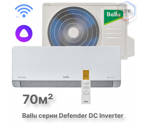 Сплит-система инверторного типа Ballu Defender BSHI-24HN8 комплект Сплит-система инверторного типа Ballu Defender BSHI-24HN8 комплект