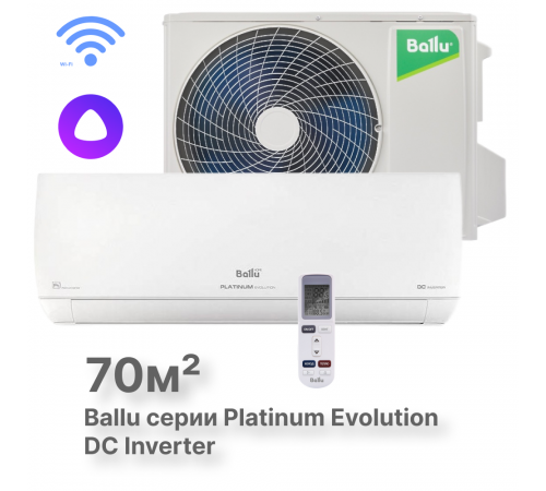 Сплит-система инверторного типа Ballu Platinum Evolution DC BSUI-24HN8_V4 комплект Сплит-система инверторного типа Ballu Platinum Evolution DC BSUI-24HN8_V4 комплект
