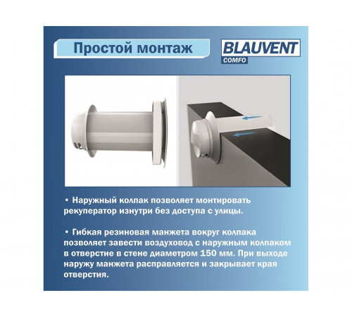 Рекуператор Blauvent COMFO 160 Рекуператор Blauvent COMFO 160
