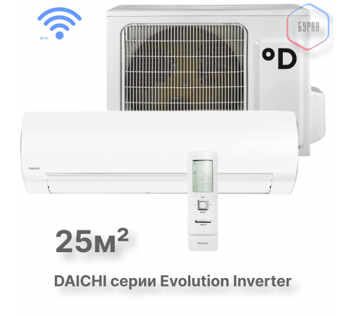 Тепловой насос типа «воздух-воздух» Daichi серии Evolution EVO25AVQS1R/EVO25FVS1R Тепловой насос типа «воздух-воздух» Daichi серии Evolution EVO25AVQS1R/EVO25FVS1R