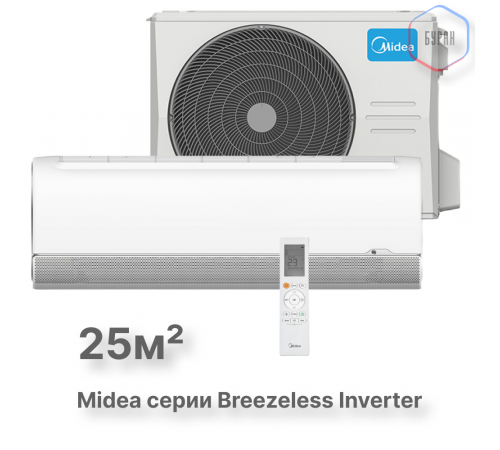 Настенная сплит-система Midea серии Breezeless MSFA2-09N8D6-I/MSFA1-09N8D6-O Настенная сплит-система Midea серии Breezeless MSFA2-09N8D6-I/MSFA1-09N8D6-O