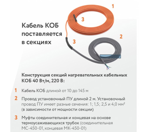 Кабель для прогрева бетона 40КОБ-2-01-0780-020 Кабель для прогрева бетона 40КОБ-2-01-0780-020