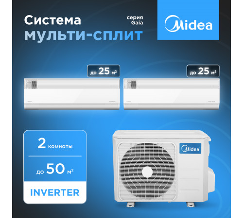 Мульти сплит система Midea M2OE-18HFN8-Q1/MMCA1BU-09HRFN8*2 Мульти сплит система Midea M2OE-18HFN8-Q1/MMCA1BU-09HRFN8*2