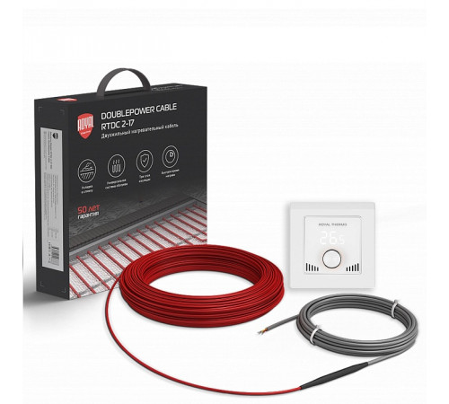 Кабель нагревательный Royal Thermo RTDC 2-17-500 с терморегулятором RTI-16 Кабель нагревательный Royal Thermo RTDC 2-17-500 с терморегулятором RTI-16