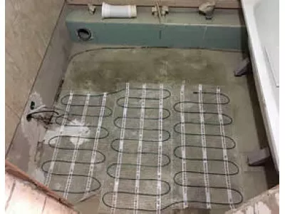 На лоджии и в ванной теплые полы