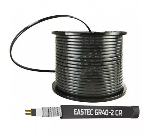 EASTEC GR 40-2 CR, M=40W (200м/рул.), греющий кабель с УФ защитой, пог.м. EASTEC GR 40-2 CR, M=40W (200м/рул.), греющий кабель с УФ защитой, пог.м.